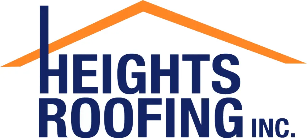 Heights Roofing Inc. logo with orange roof.