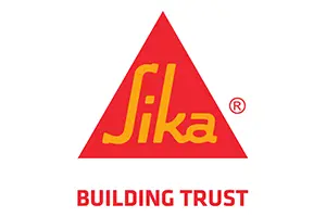 Sika logo with a red triangle and yellow text above 'BUILDING TRUST'.